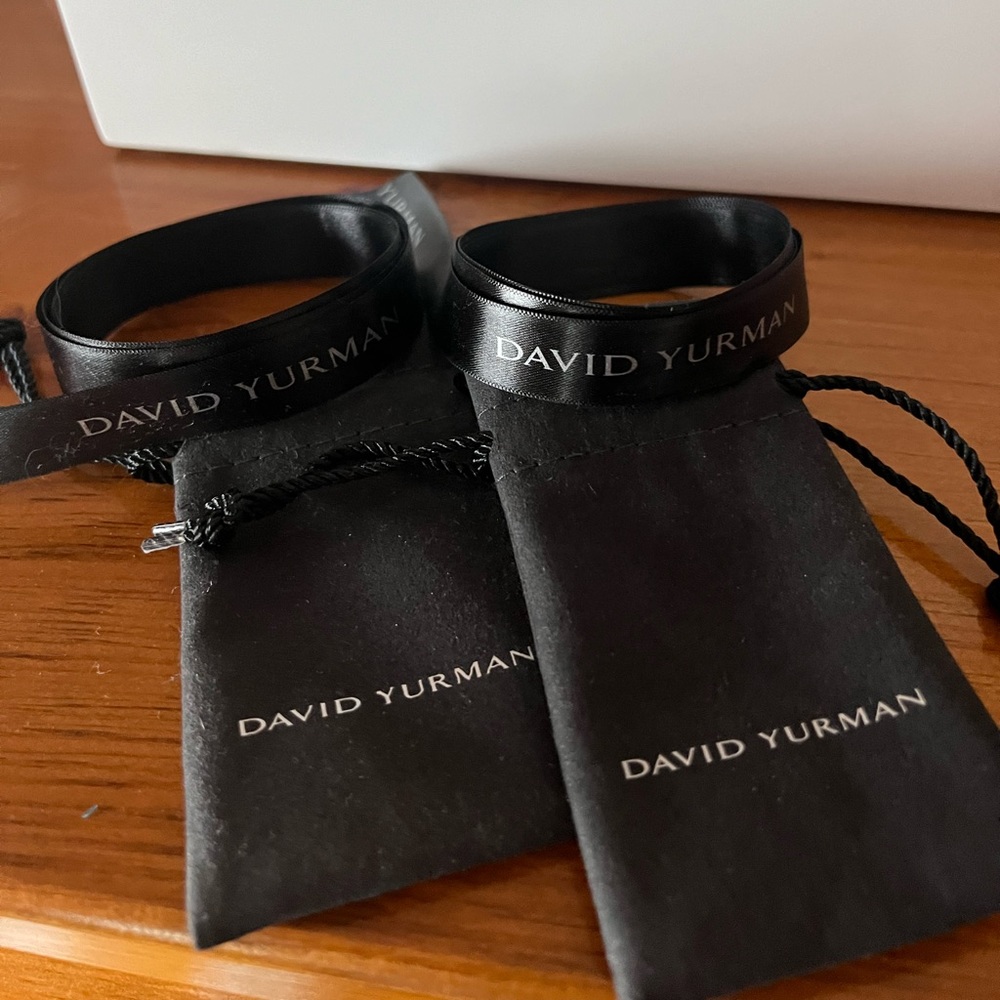 David Yurman ribbon and pouch x2.